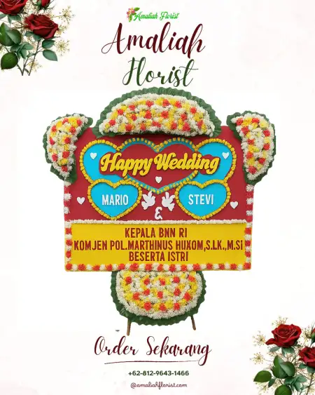 Papan Bunga Pernikahan Pengaringan